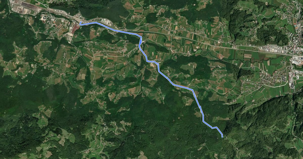 Маршрут Štore - Korošec - Resevna на спутниковом снимке