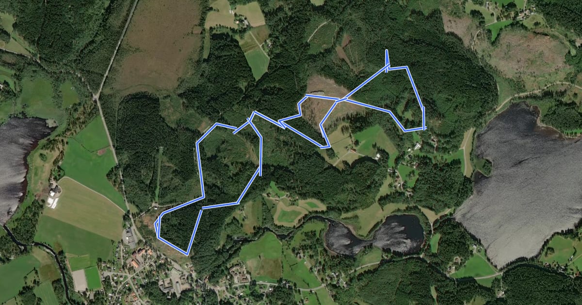 Маршрут Torestorp 5 km Motionsspår на спутниковом снимке