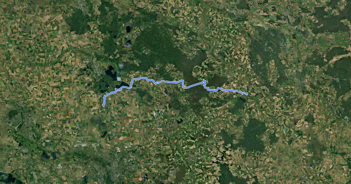 Маршрут Torgischer Radweg на спутниковом снимке