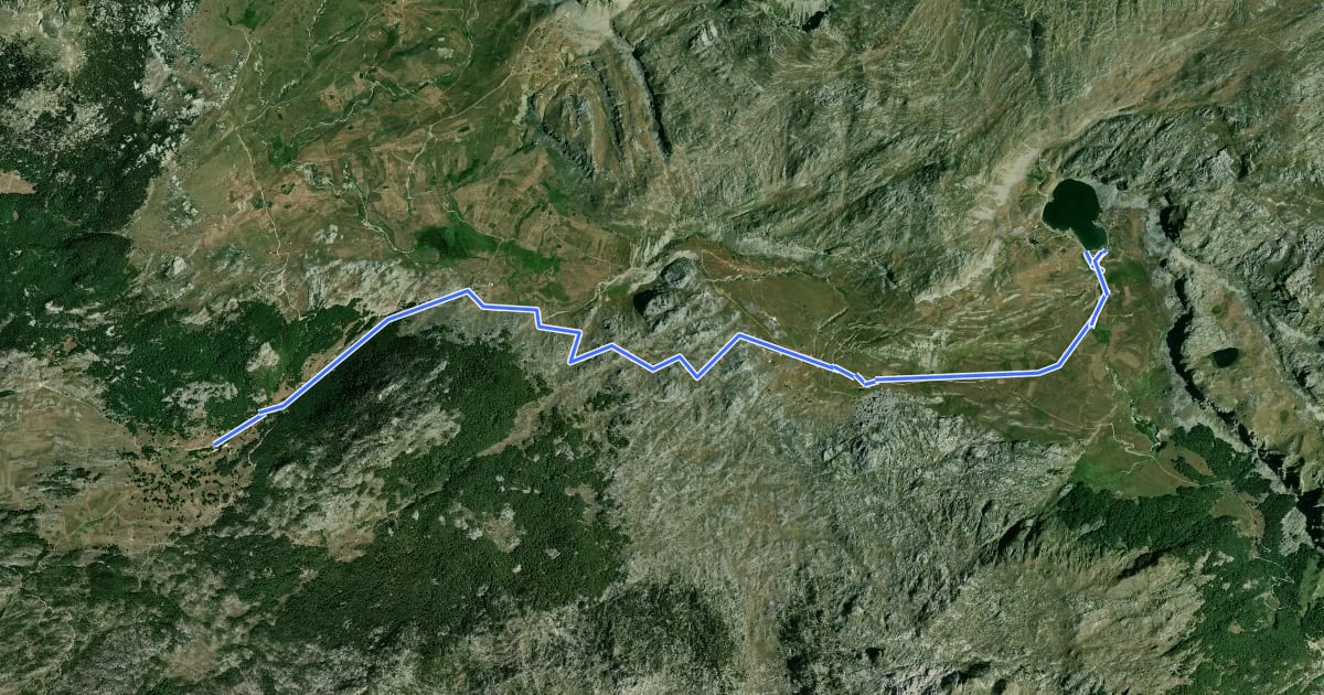Маршрут Torine Campsite – Kapetanovo Jezero (suggested trail, no trailmarks) на спутниковом снимке