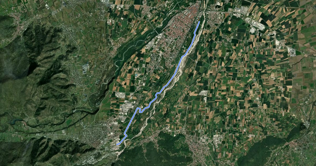 Маршрут Torrente Gesso на спутниковом снимке