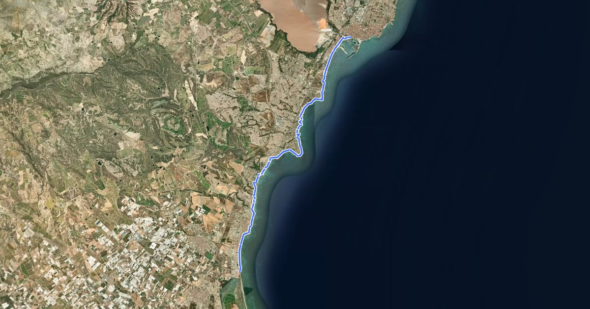 Маршрут Torrevieja - Pilar de la Horadada на спутниковом снимке