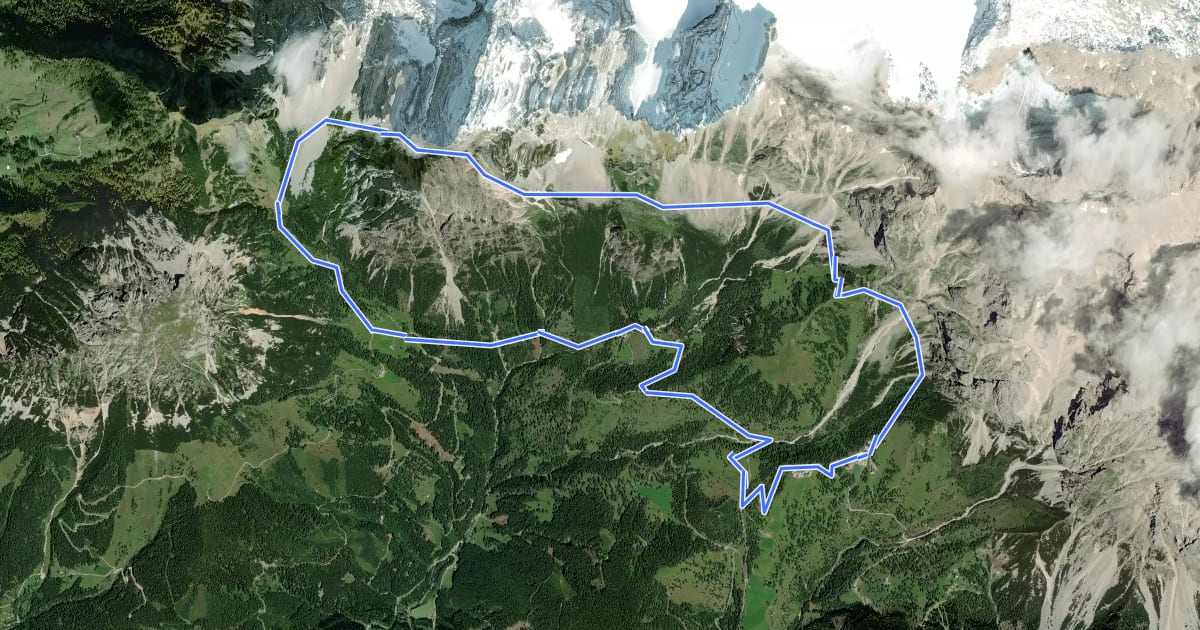 Маршрут Torwanderung на спутниковом снимке