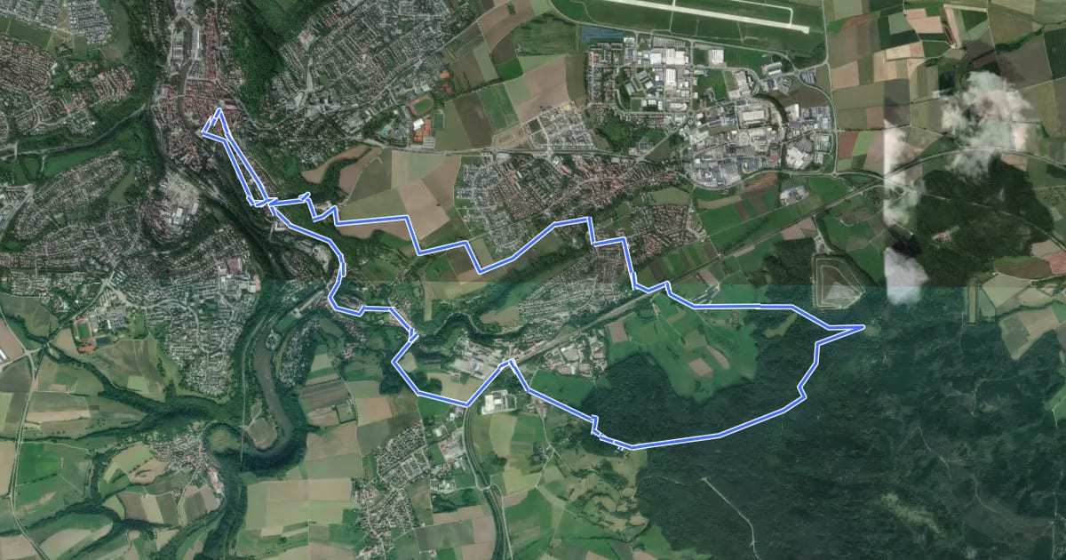 Маршрут Tour 1 - Zum Aussichtsberg Einkorn на спутниковом снимке