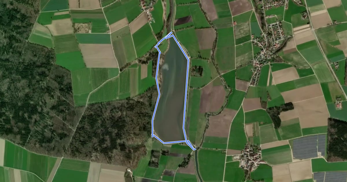 Маршрут Tour 10 - Vogelparadies Oberegger Stausee на спутниковом снимке