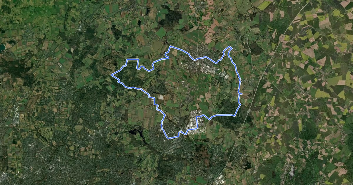 Маршрут Tour 12, Radwander-Rundweg, Stormarn на спутниковом снимке