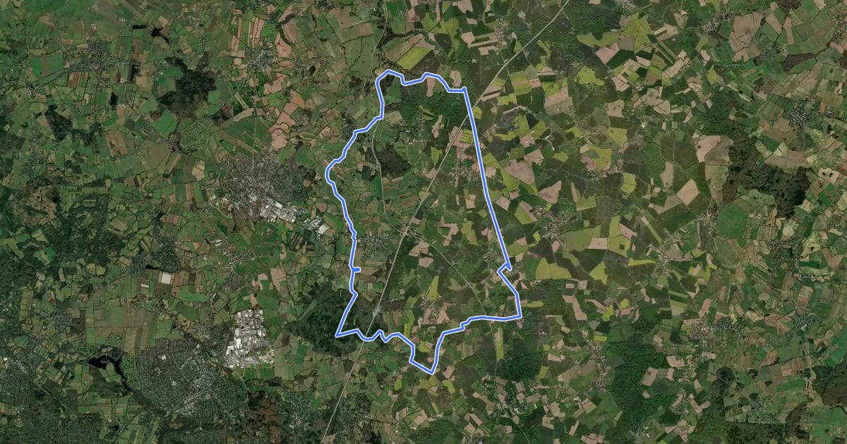 Маршрут Tour 13, Radwander-Rundweg, Stormarn на спутниковом снимке