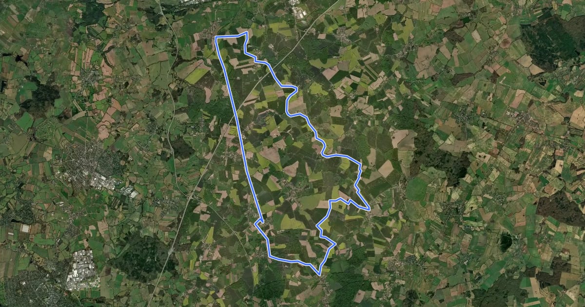 Маршрут Tour 14, Radwander-Rundweg, Stormarn на спутниковом снимке