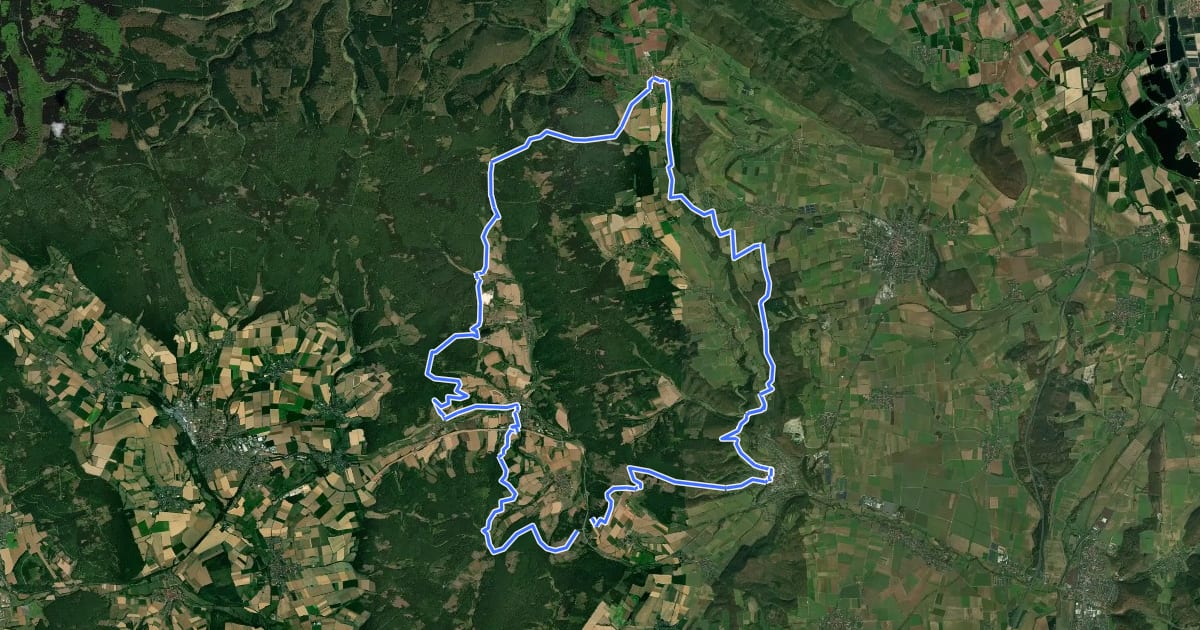 Маршрут Tour 14: Vom Weperkamm zum Bergsee на спутниковом снимке