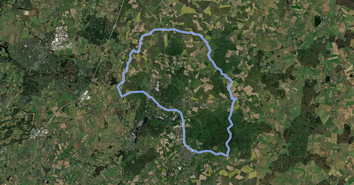 Маршрут Tour 17, Radwander-Rundweg, Stormarn на спутниковом снимке