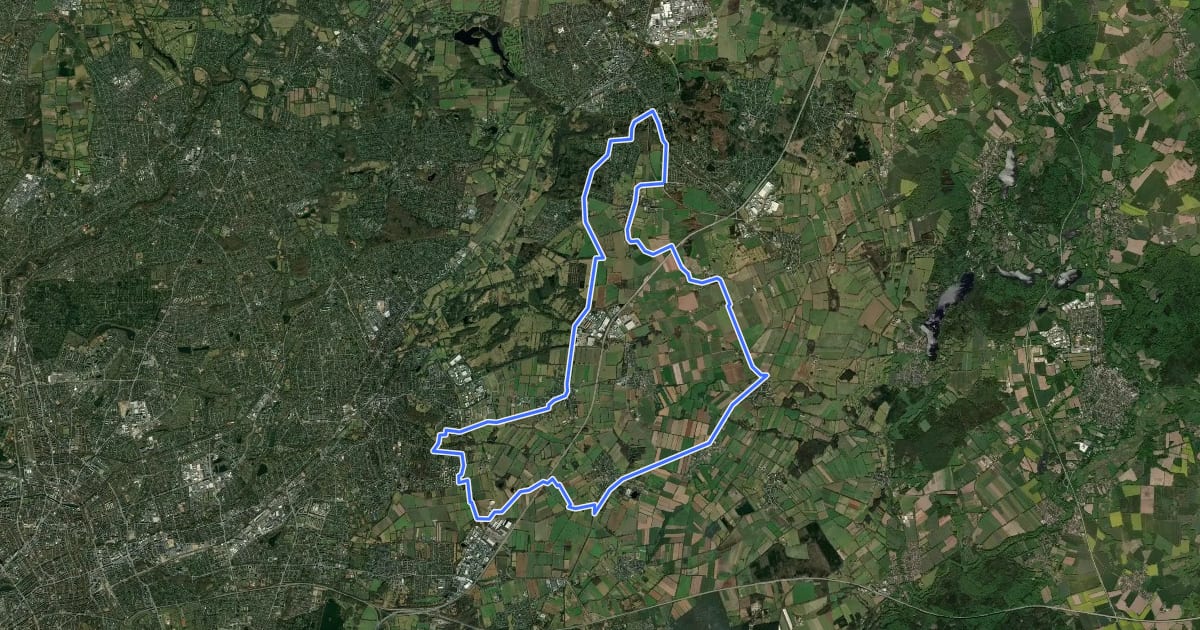 Маршрут Tour 18, Radwander-Rundweg, Stormarn на спутниковом снимке