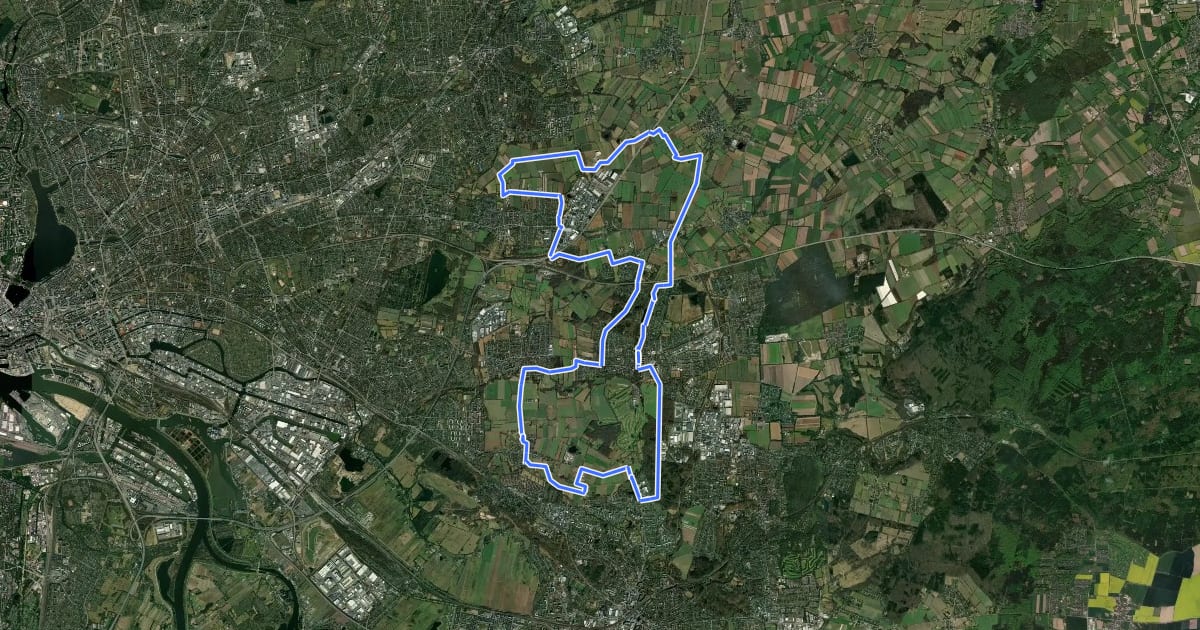 Маршрут Tour 20, Radwander-Rundweg, Stormarn на спутниковом снимке
