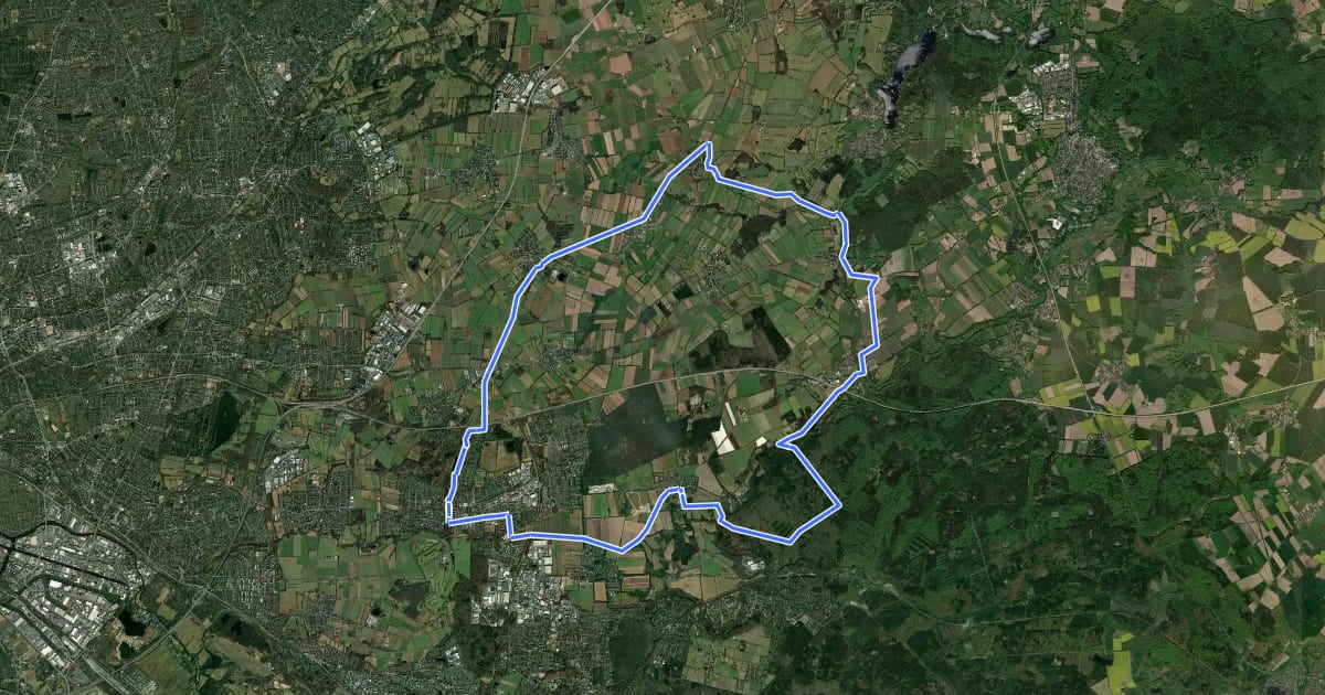 Маршрут Tour 21, Radwander-Rundweg, Stormarn на спутниковом снимке