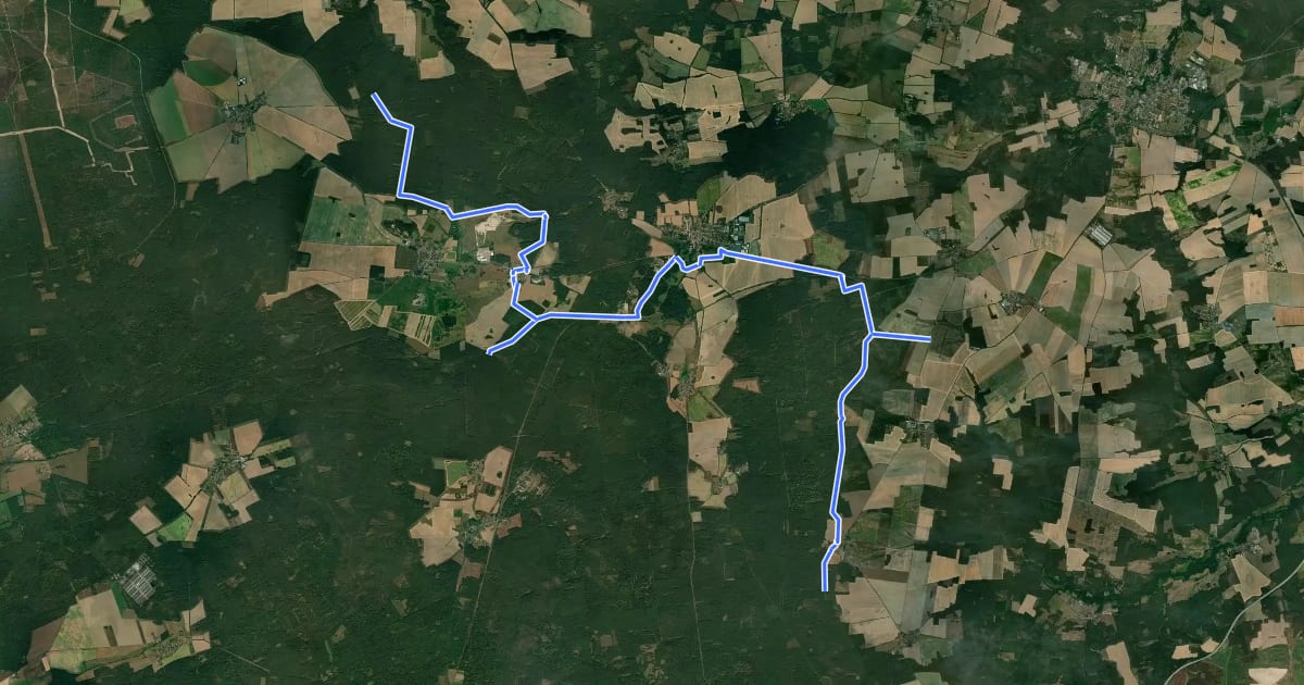 Маршрут Tour 3: Görzke - Wiesenburg - Mützdorf на спутниковом снимке