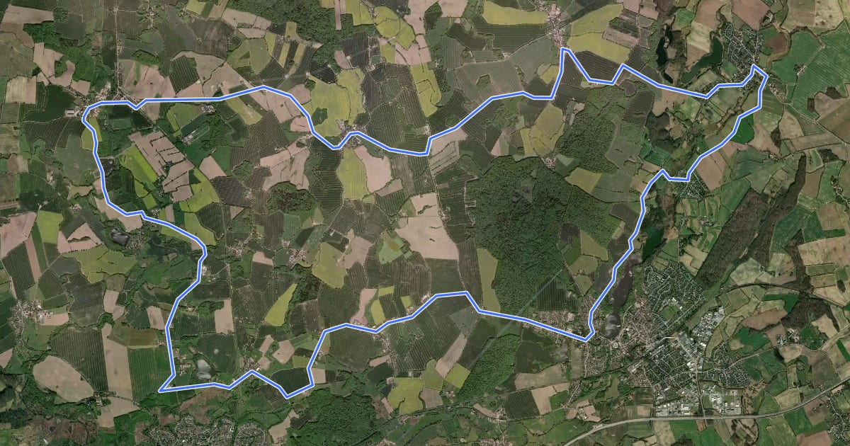Маршрут Tour 3, Radwander-Rundweg, Stormarn на спутниковом снимке