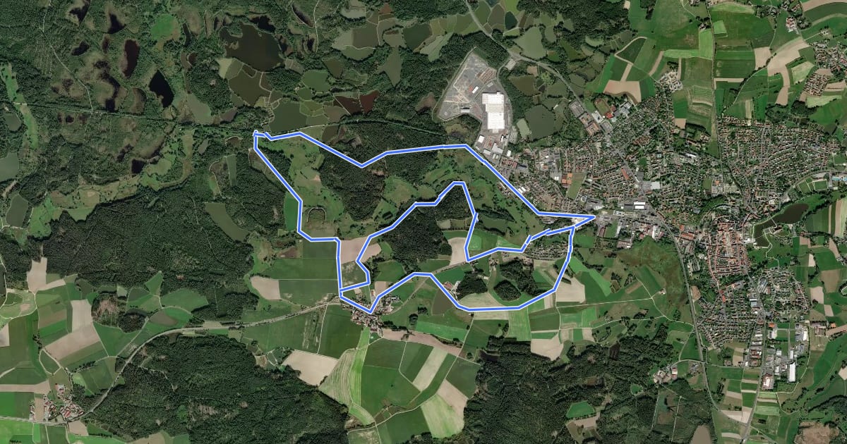 Маршрут Tour 3 - Waldnaabaue, Himmelsleiter und Waldpfade на спутниковом снимке