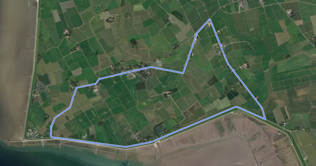 Маршрут Tour 4: Kleiner Rundweg um Eckwarden на спутниковом снимке
