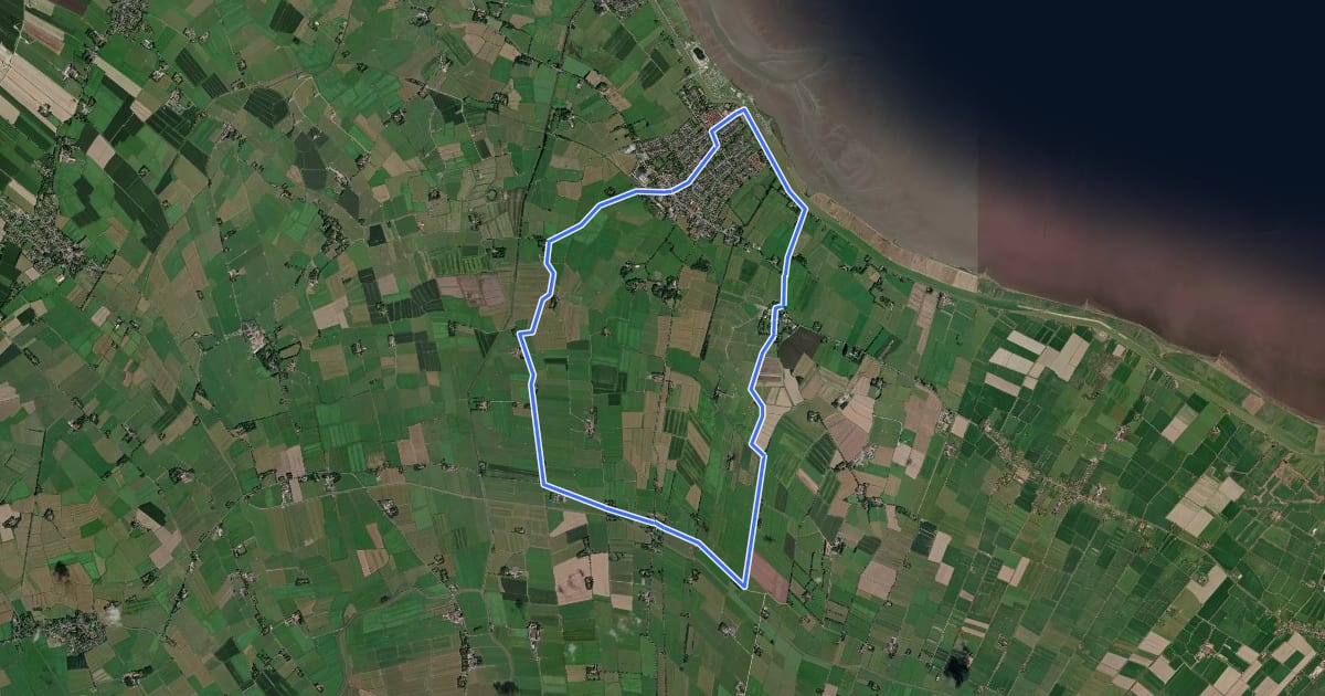 Маршрут Tour 5: Kleiner Rundweg um Burhave на спутниковом снимке