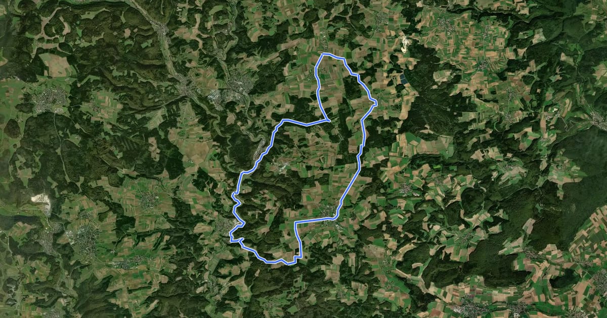 Маршрут Tour 6 - Alb-Lauchert-Tour на спутниковом снимке