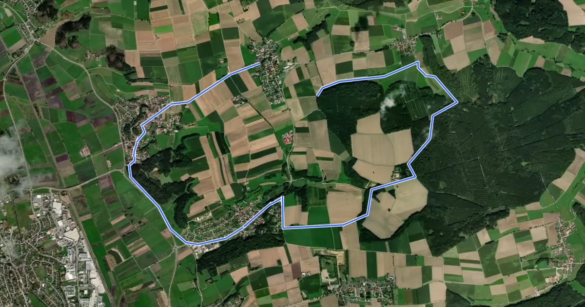 Маршрут Tour 7 - Im romantischen Holzwinkel на спутниковом снимке