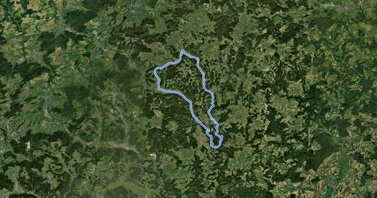 Маршрут Tour 7 - Lauchert-Fehla-Tour на спутниковом снимке