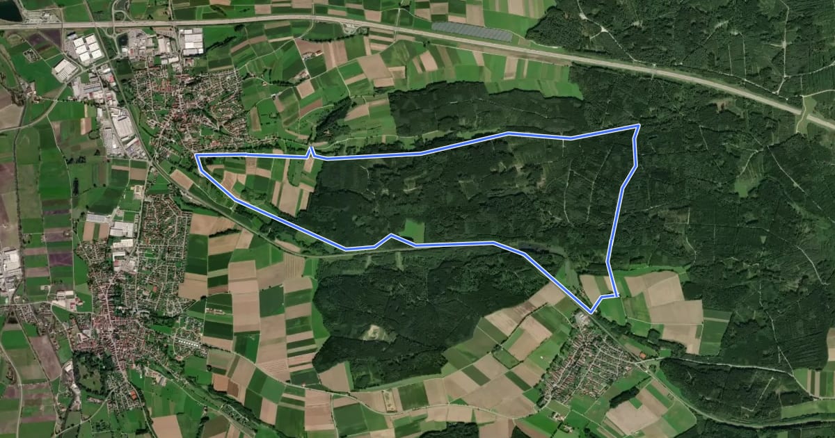 Маршрут Tour 8 - Am Rande des Naturparks на спутниковом снимке