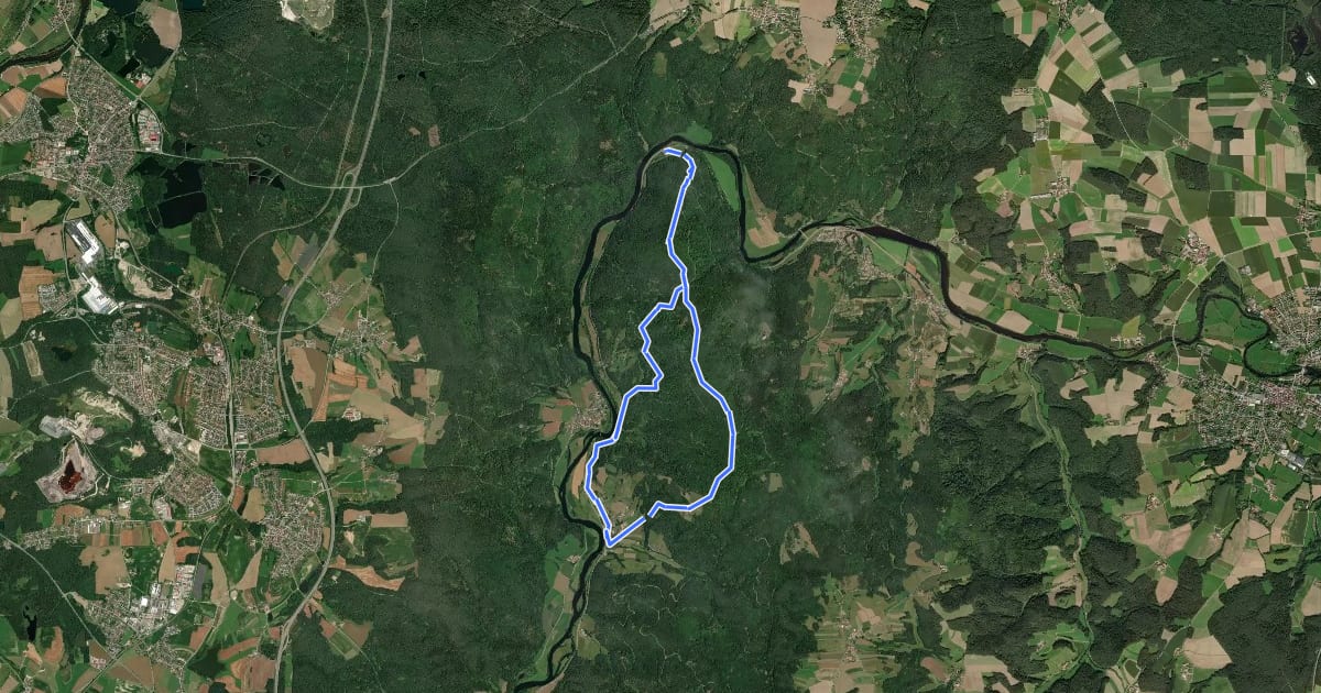 Маршрут Tour 8 »Waldwanderung« на спутниковом снимке