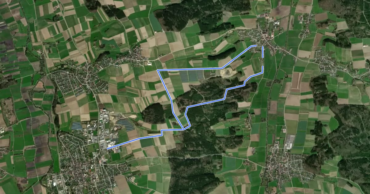 Маршрут Tour 9 - Auf den Spuren der Kelten на спутниковом снимке