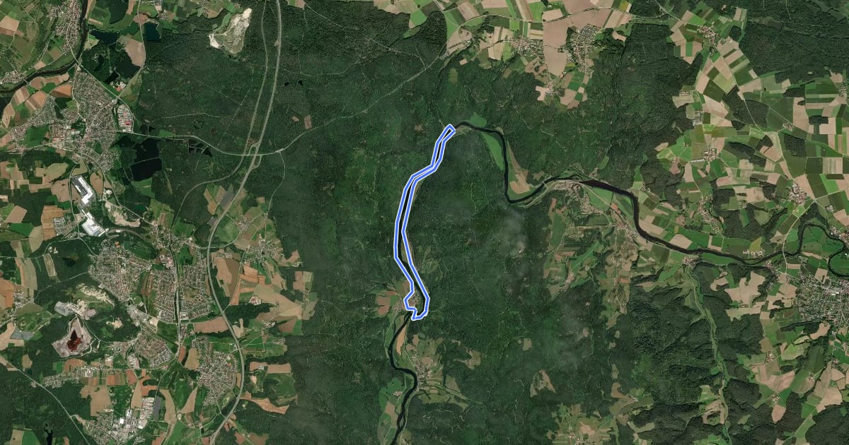 Маршрут Tour 9 »Flusswanderung« на спутниковом снимке