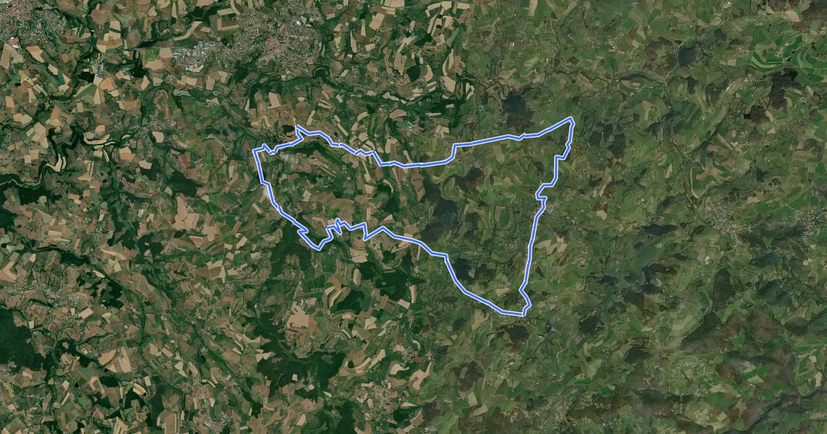 Маршрут Tour au sommet des Monts du Lyonnais на спутниковом снимке