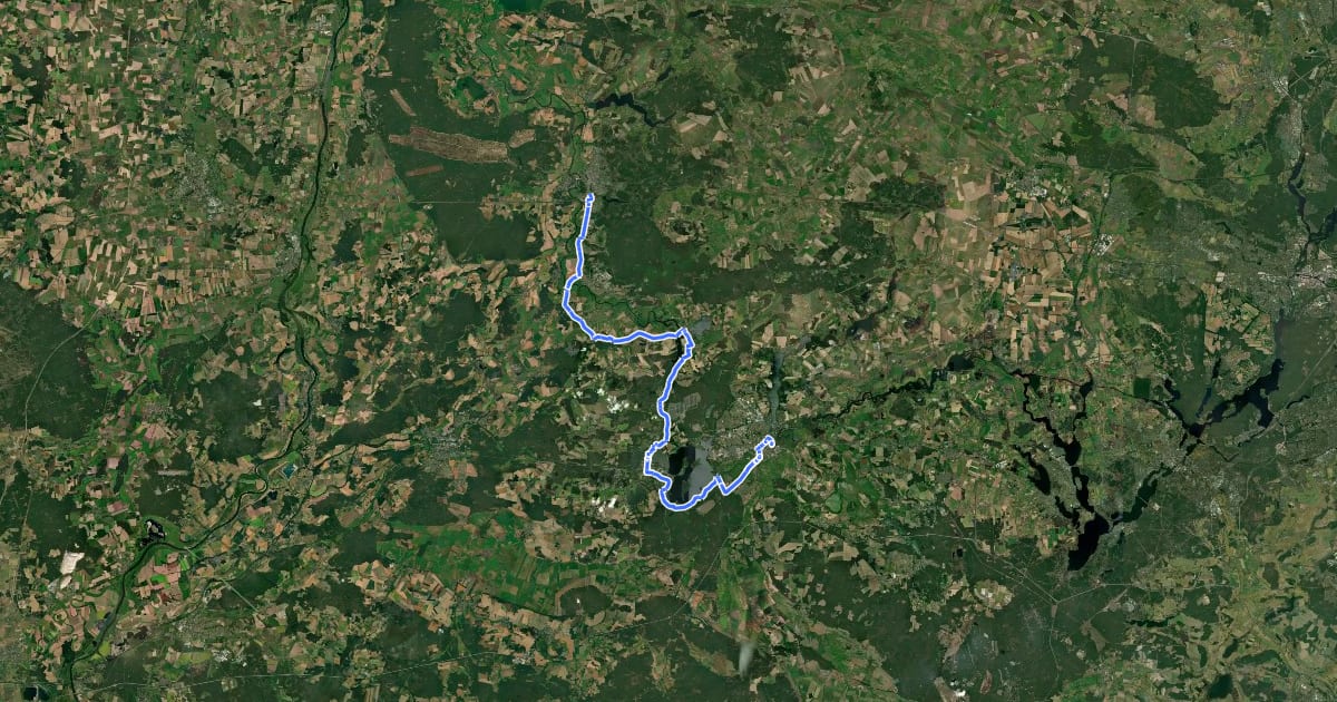 Маршрут Tour Brandenburg 1 на спутниковом снимке