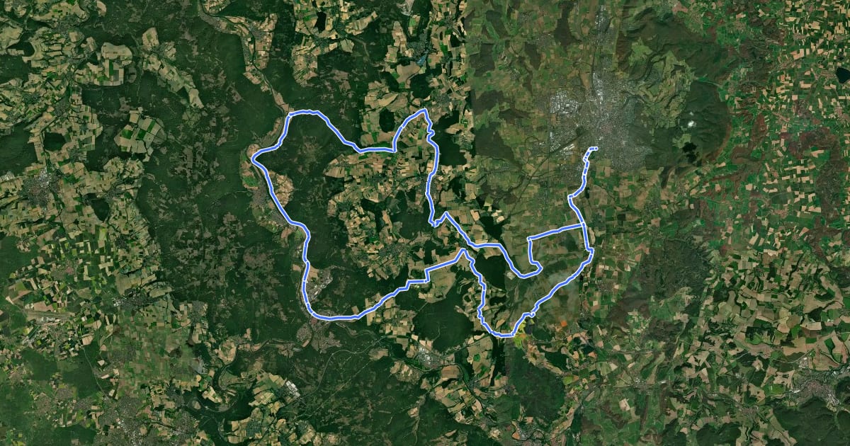 Маршрут Tour d'Energie 100 на спутниковом снимке