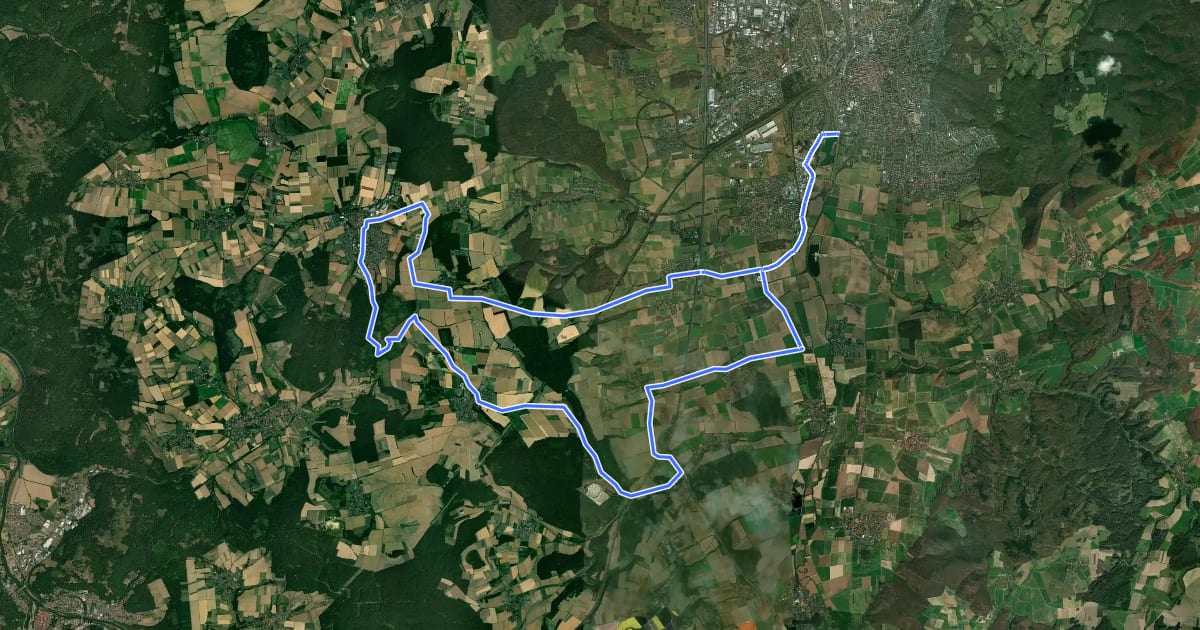Маршрут Tour d'Energie 45 на спутниковом снимке