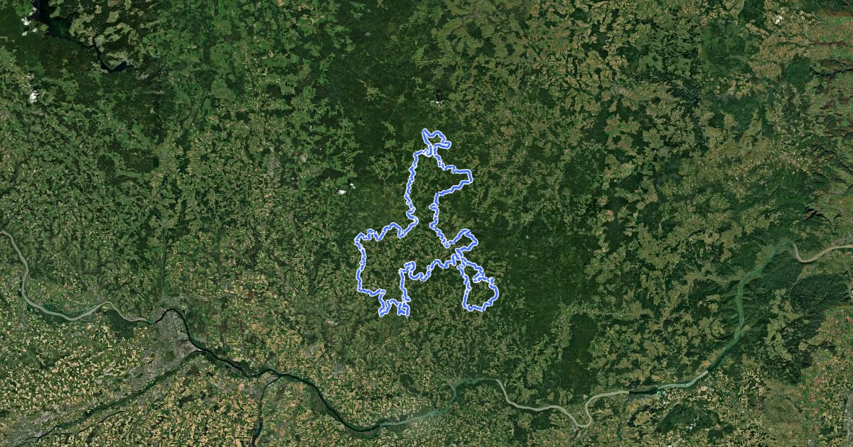 Маршрут Tour de Alm на спутниковом снимке