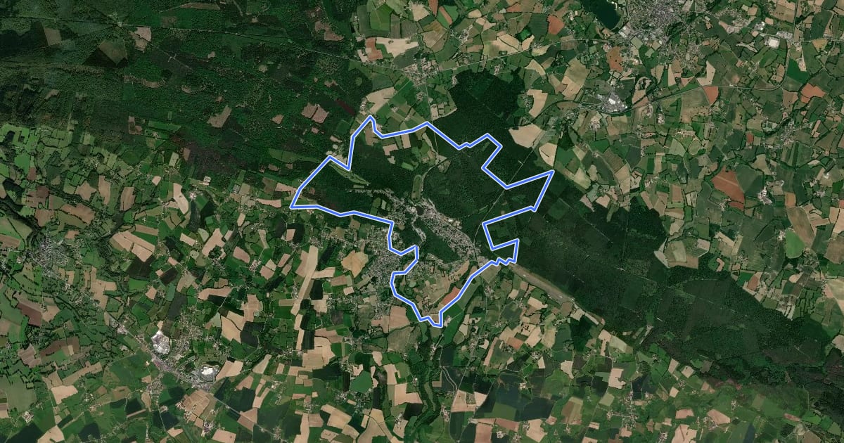 Маршрут Tour de Bagnoles-de-l'Orne на спутниковом снимке