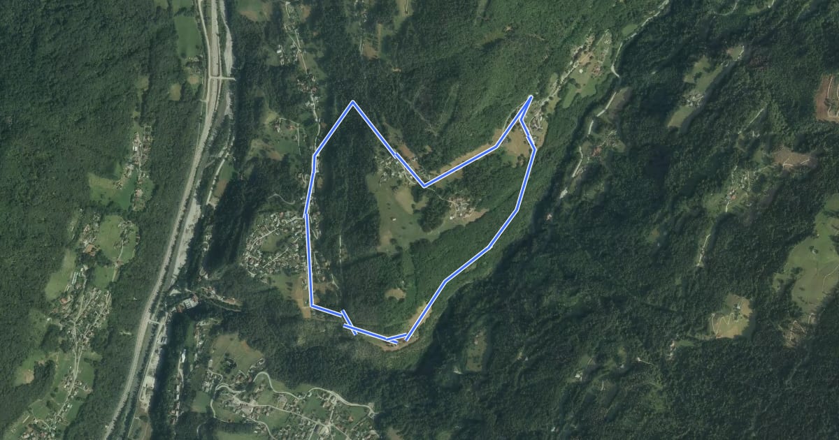 Маршрут Tour de Césarches на спутниковом снимке