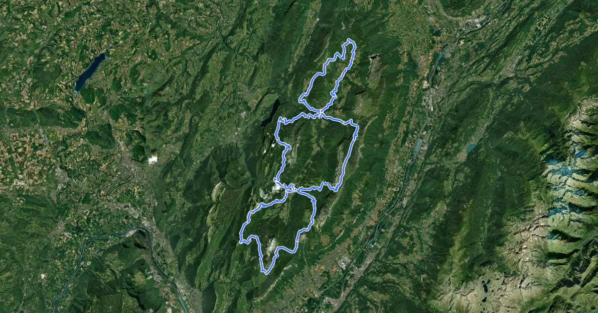 Маршрут Tour de Chartreuse на спутниковом снимке