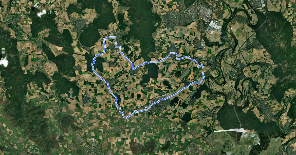 Маршрут Tour de Chattengau на спутниковом снимке