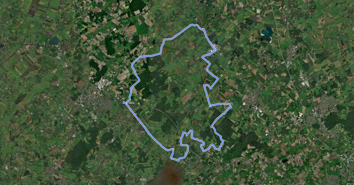 Маршрут Tour de Flur Ammerland на спутниковом снимке