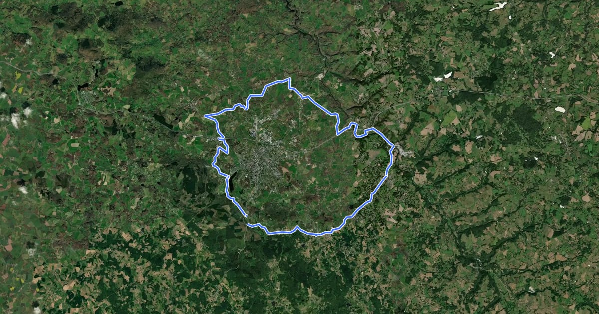 Маршрут Tour de Guéret на спутниковом снимке