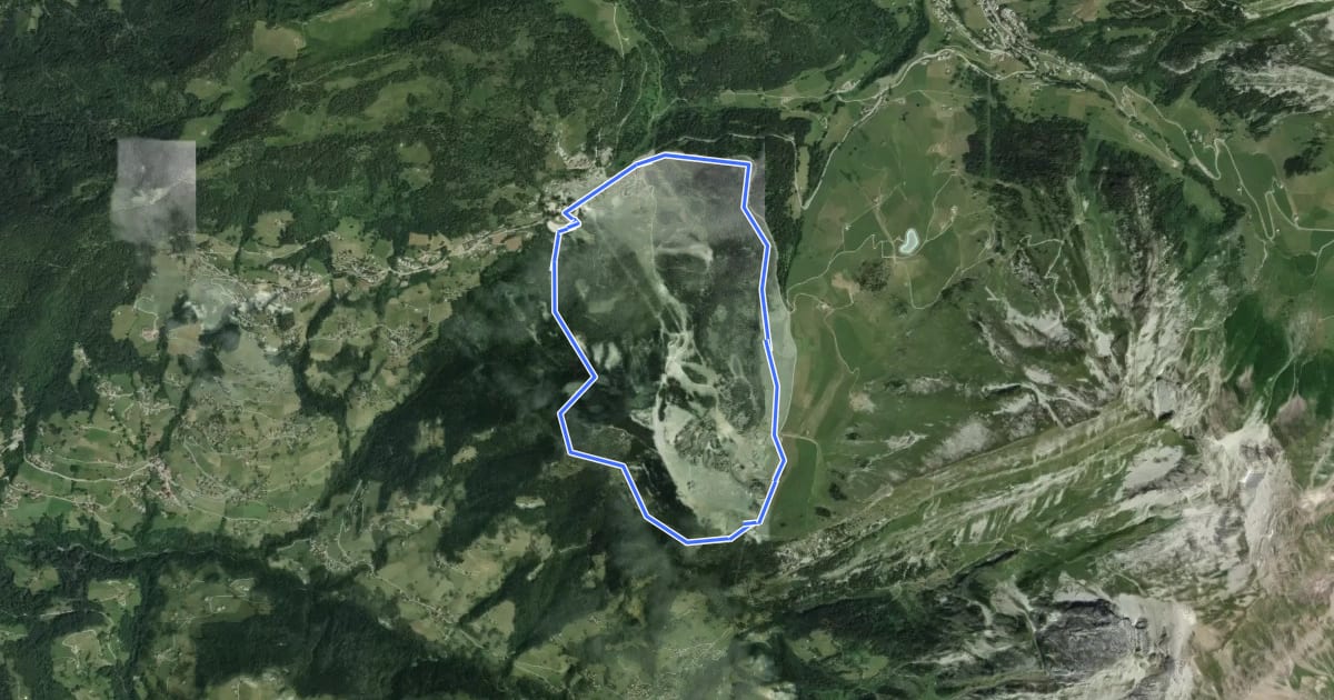 Маршрут Tour de l'Adran на спутниковом снимке