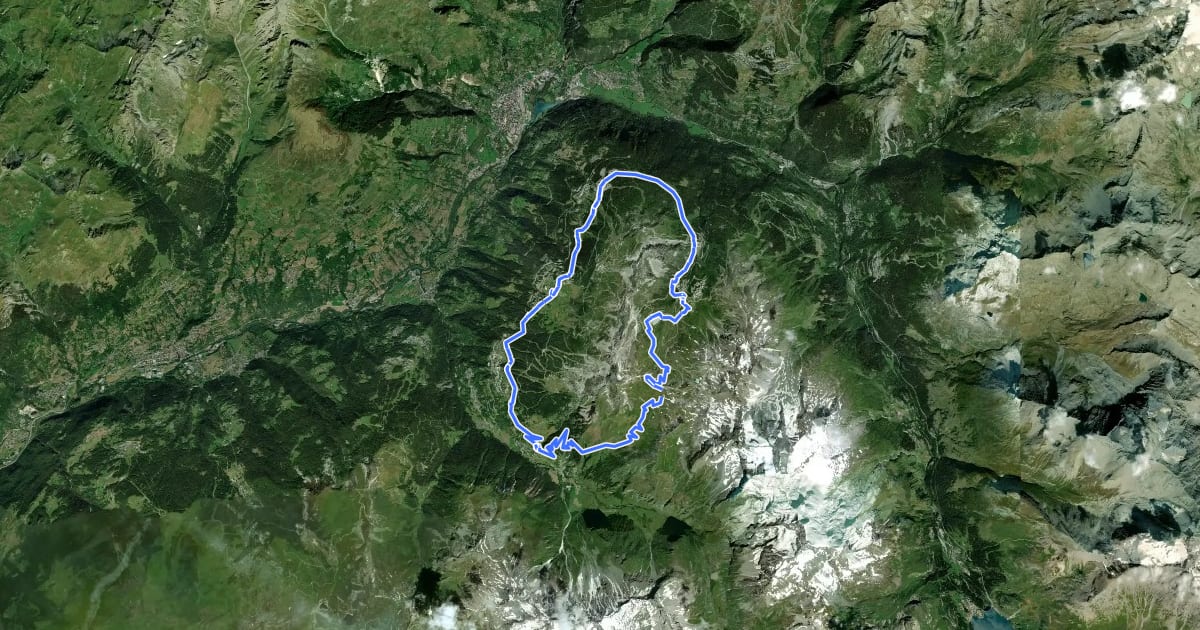 Маршрут Tour de l'Aiguille Grive на спутниковом снимке