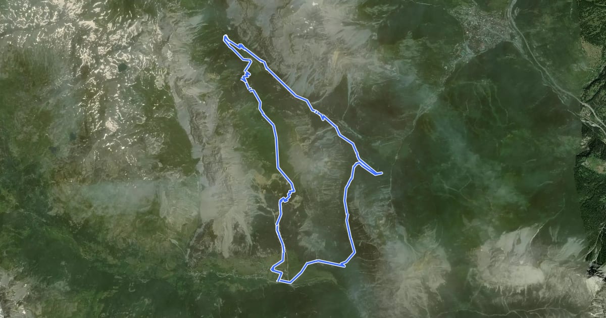 Маршрут Tour de l'Aiguille Rouge на спутниковом снимке
