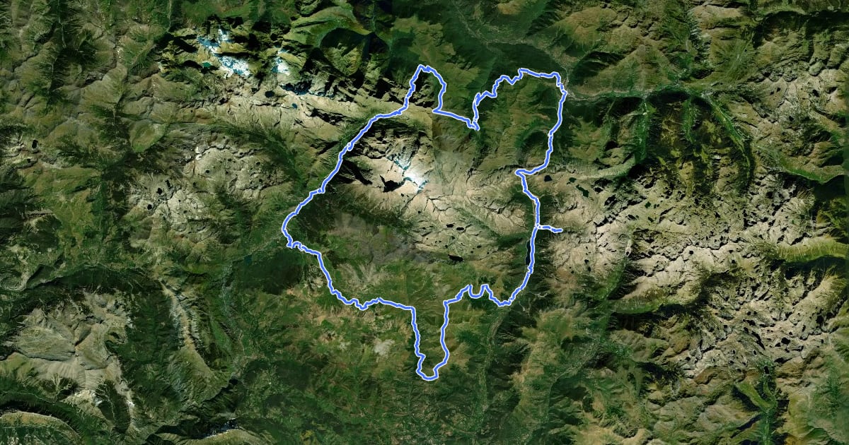 Маршрут Tour de l'Aneto на спутниковом снимке