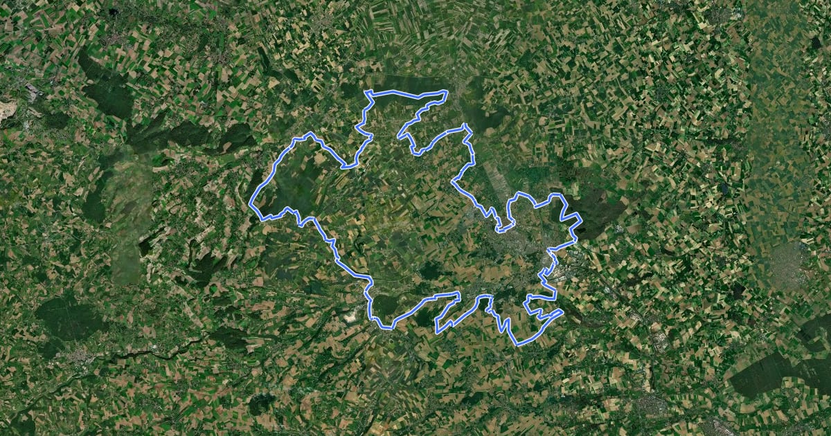 Маршрут Tour de l'Audomarois на спутниковом снимке