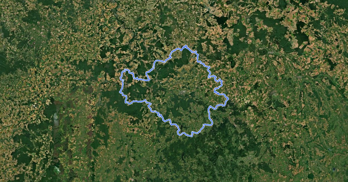 Маршрут Tour de L'Avallonnais на спутниковом снимке
