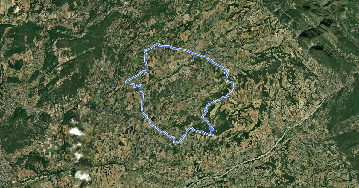 Маршрут Tour de l'Enclave à vélo на спутниковом снимке