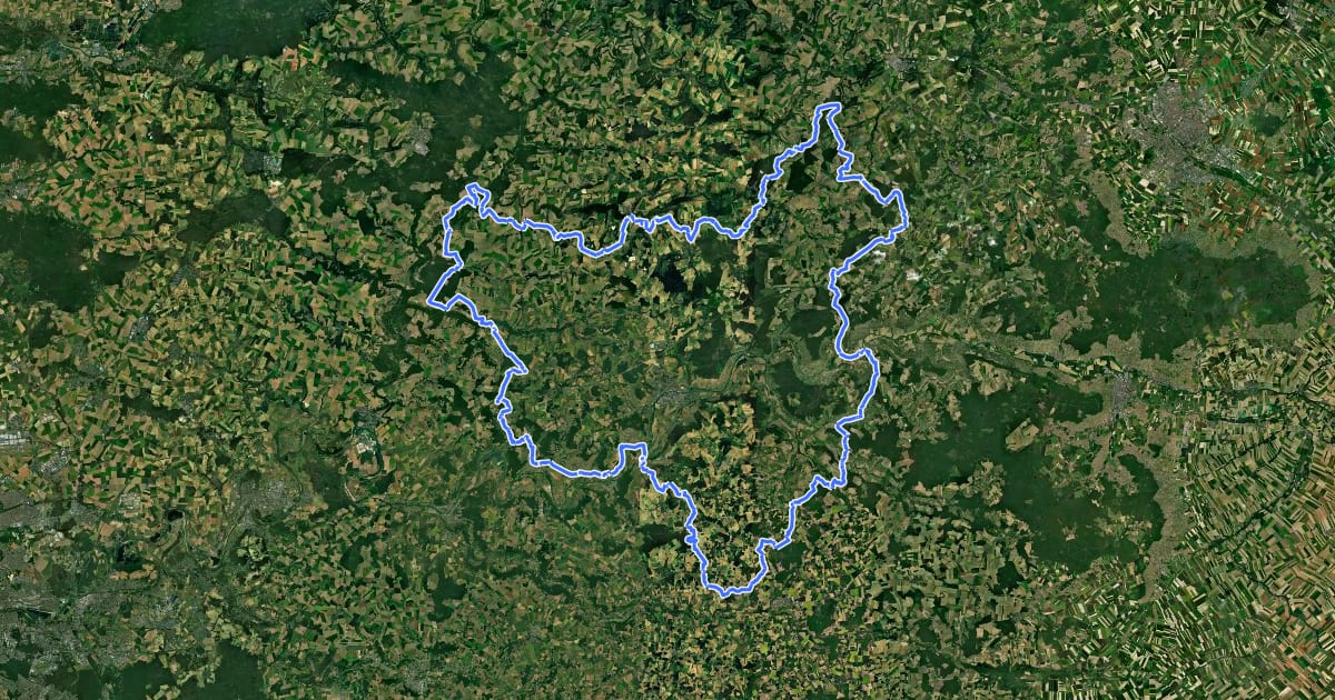 Маршрут Tour de l'Omois на спутниковом снимке