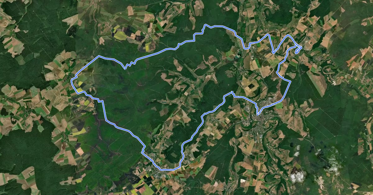 Маршрут Tour de l’Ouest des Vosges на спутниковом снимке