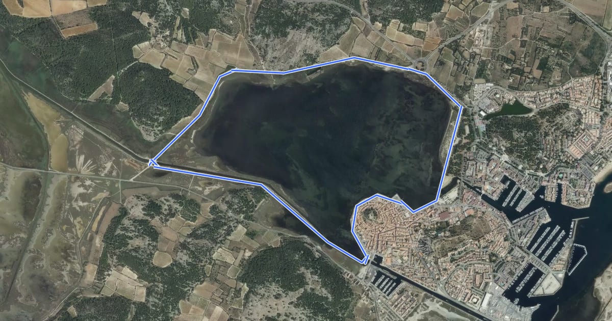 Маршрут Tour de l'Étang на спутниковом снимке
